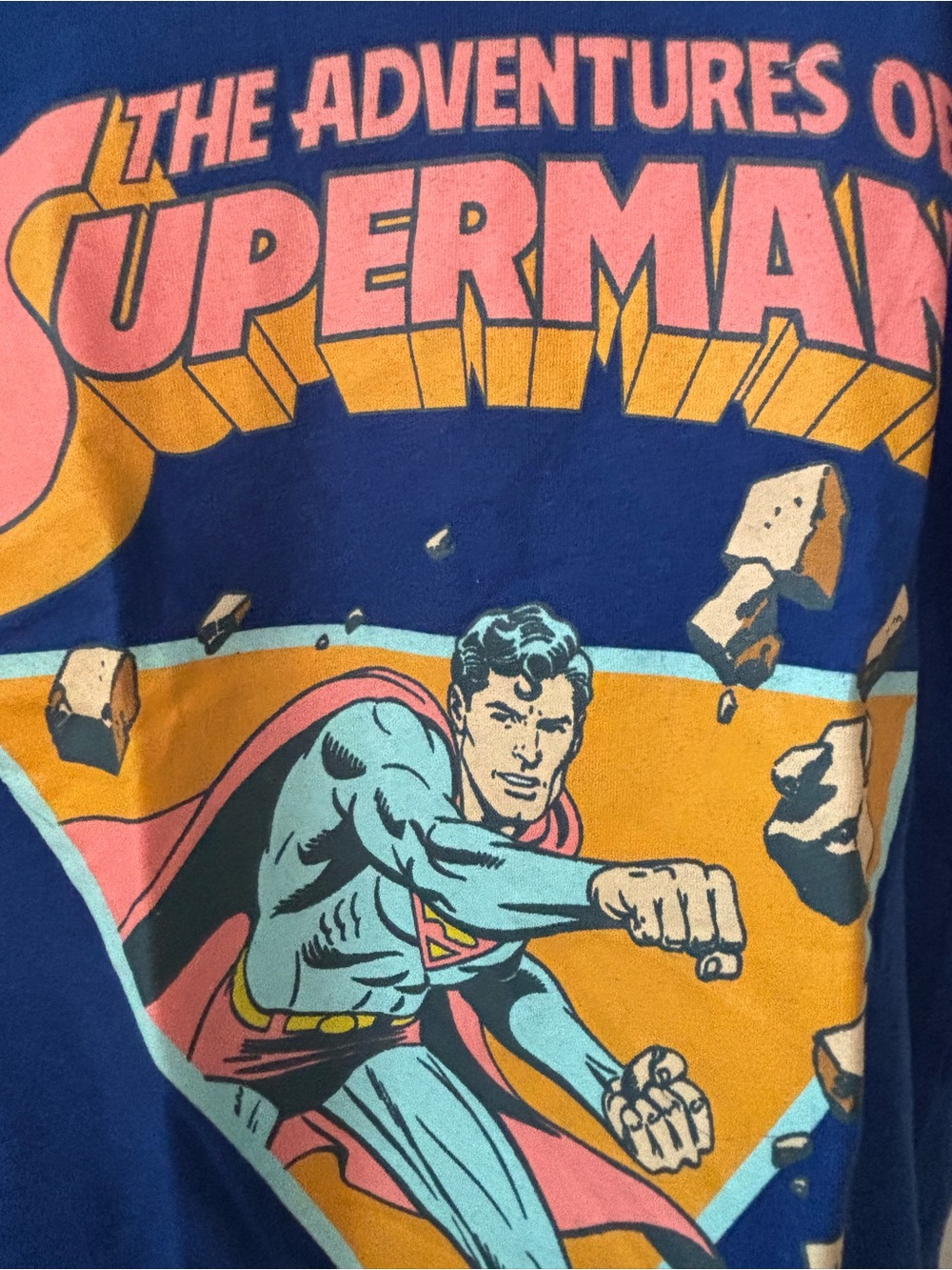 DC Comics Kids Short Sleeve Tee Blue Pink Yellow Superman Graphic